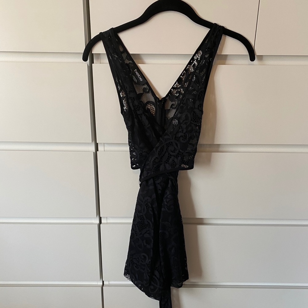 Bebe Xxs black lace romper